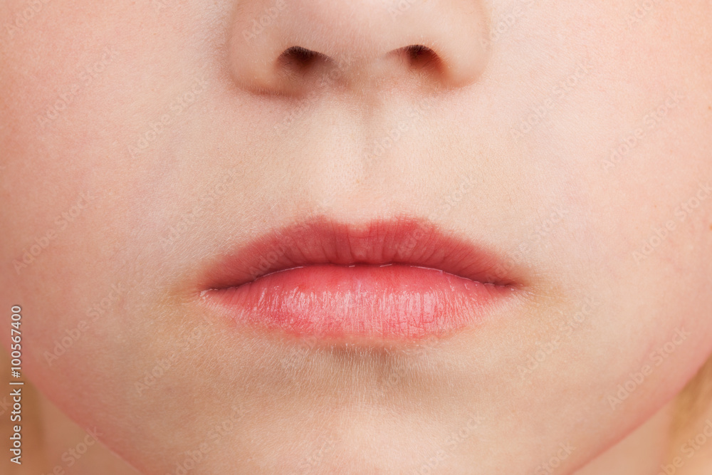 Face with the lips, nose and cheeks Face with the lips, nose and cheeks