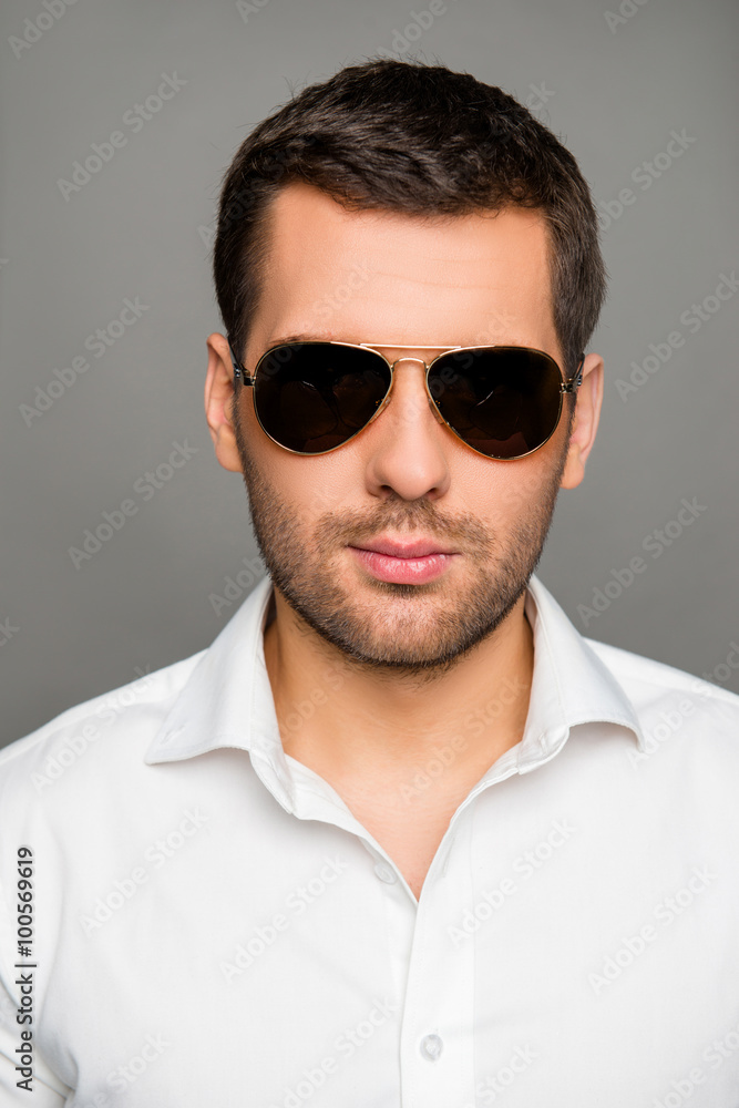 Close up photo of handsome man in spectacles Close up photo of handsome man in spectacles