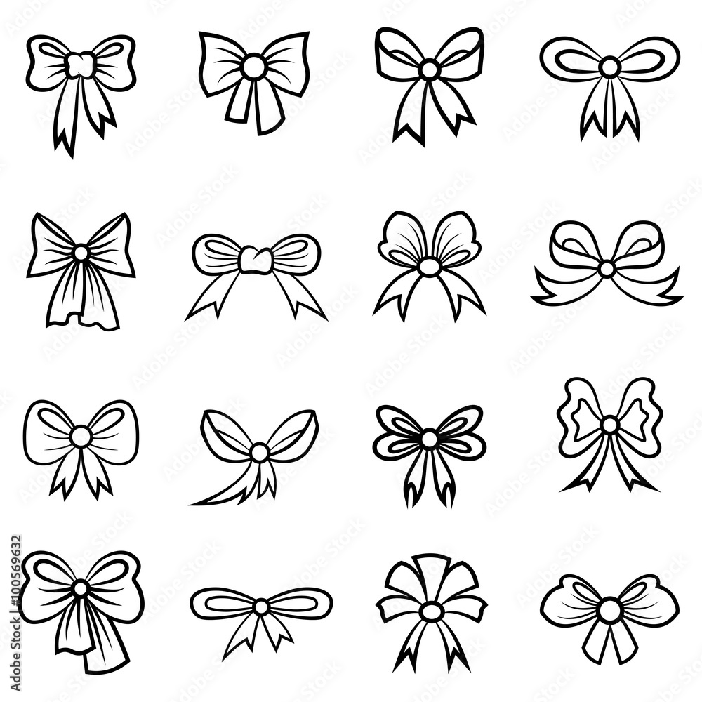 Fototapeta premium Contour carton bow set
