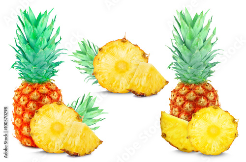 pineapple collage isolated