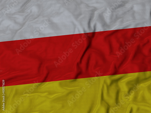 Close up of Ruffled South Ossetia flag