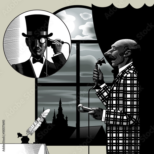 Two men talking on the phone