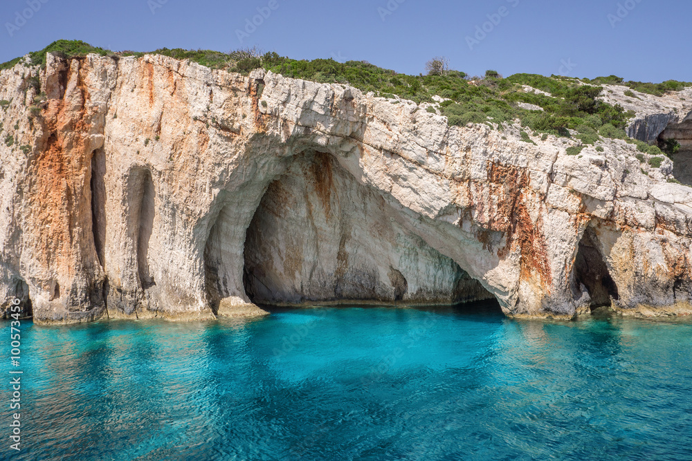 The Blue Caves in Zakynthos, Ionian Islands, Greece
