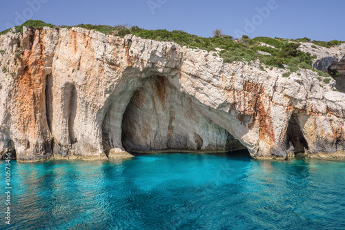 The Blue Caves in Zakynthos, Ionian Islands, Greece 