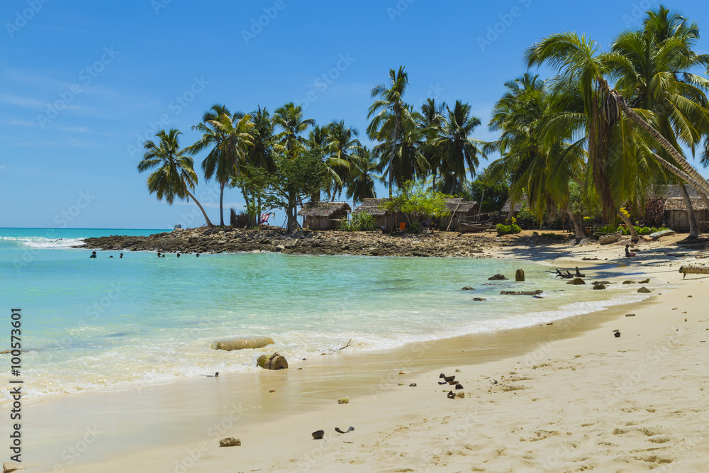 Tropical sunny beach in Nosy Iranja, Madagascar