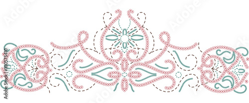 Embroidery traditional vector illustration design