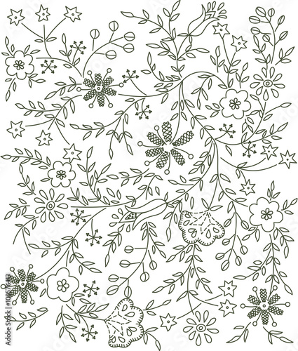 Paisley mehndi vector floral design