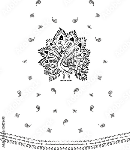 Paisley mehndi vector floral design