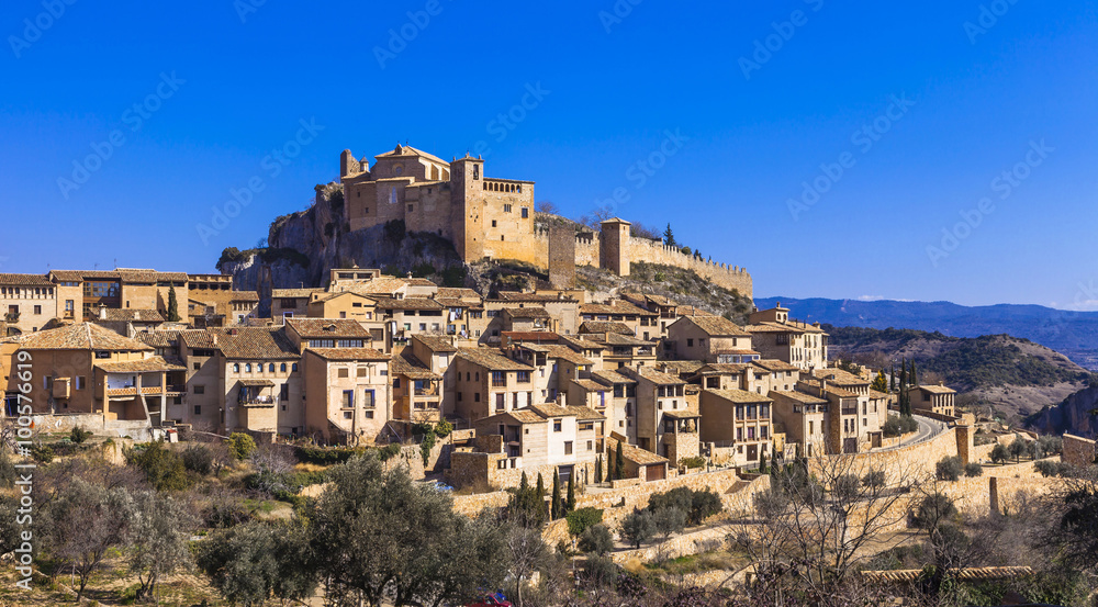 Alquezar - beautiful medieval village in Aragon mountains. Spain