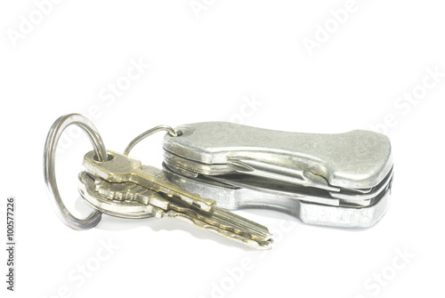 old keys set isolated on white background © songglod