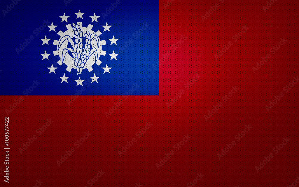 Fototapeta premium Closeup of Myanmar flag