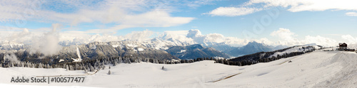 winter mountain landscape in the french Alps