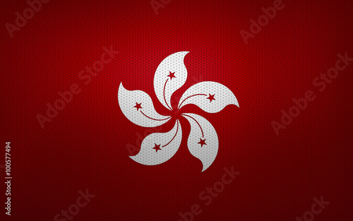 Closeup of Hong Kong flag