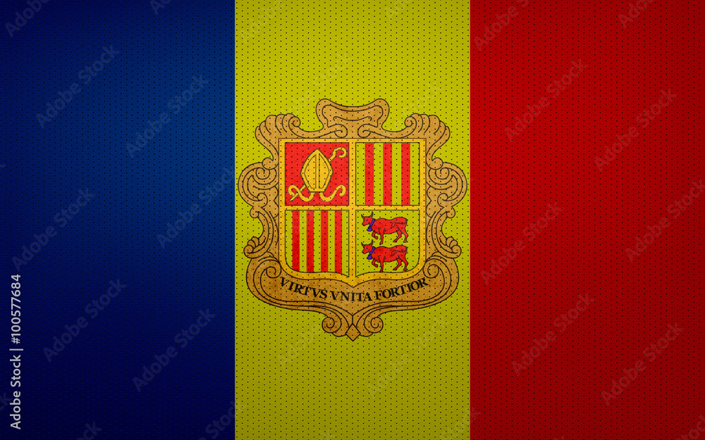 Obraz premium Closeup of Andorra flag