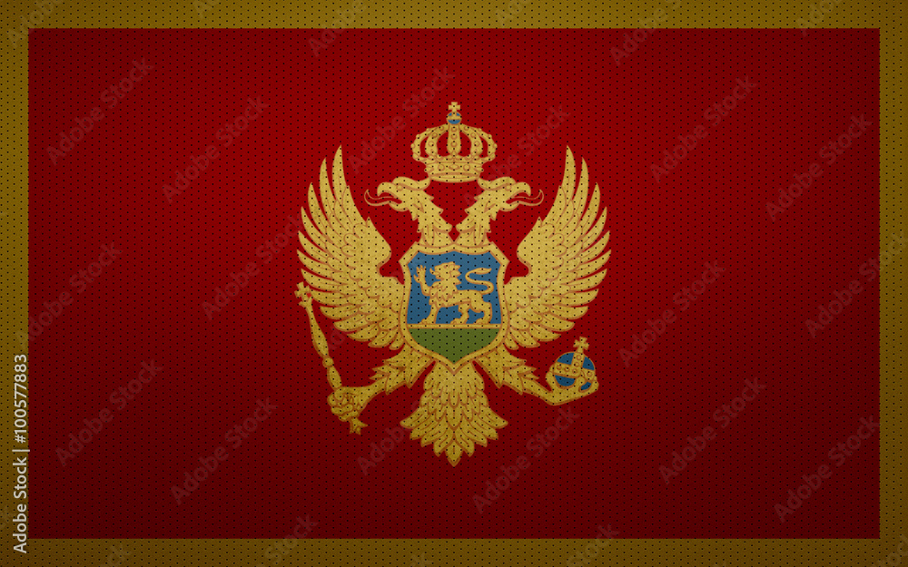 Closeup of Montenegro flag Closeup of Montenegro flag