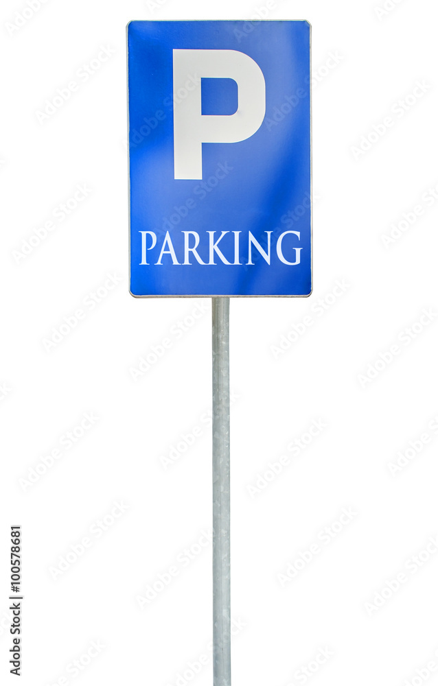 Parking place sign, traffic road road sign, blue isolated Parking place sign, traffic road road sign, blue isolated