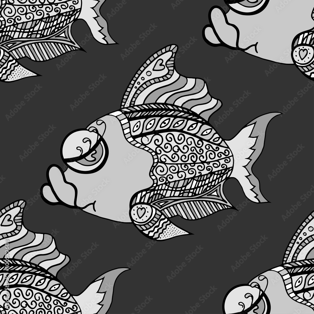 Zentangle fish background Zentangle fish background