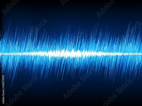 Sound waves oscillating on black background. EPS 8