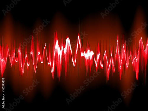 Sound waves on black background. EPS10