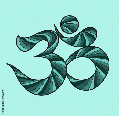 Om symbol vector on separate background, simbolo dell'om su sfondo separato