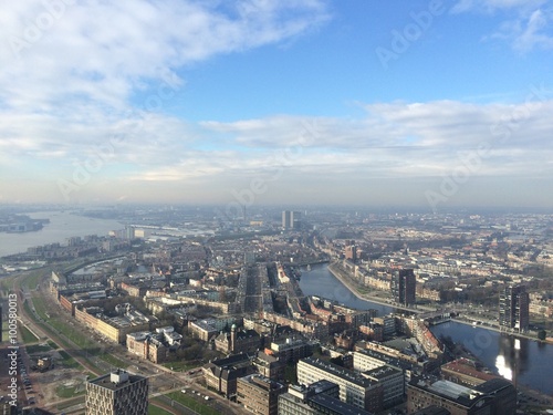 Old city of Delfshaven, Rotterdam as seen from the Euromast tower © hansdodutch