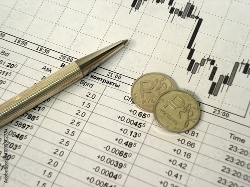 Tableau sur toile The Russian ruble and Finance