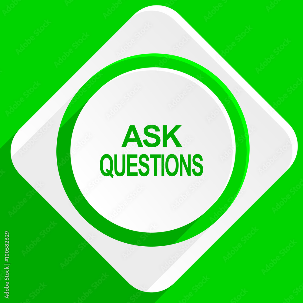 ask questions green flat icon ask questions green flat icon