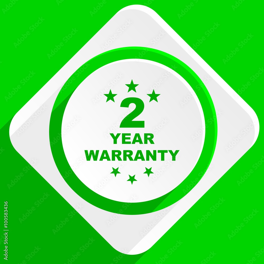 warranty guarantee 2 year green flat icon warranty guarantee 2 year green flat icon