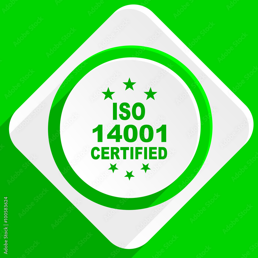 iso 14001 green flat icon iso 14001 green flat icon