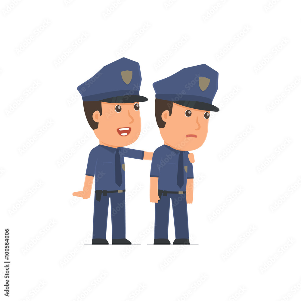 Good Character Officer cares and helps to his friend in difficul