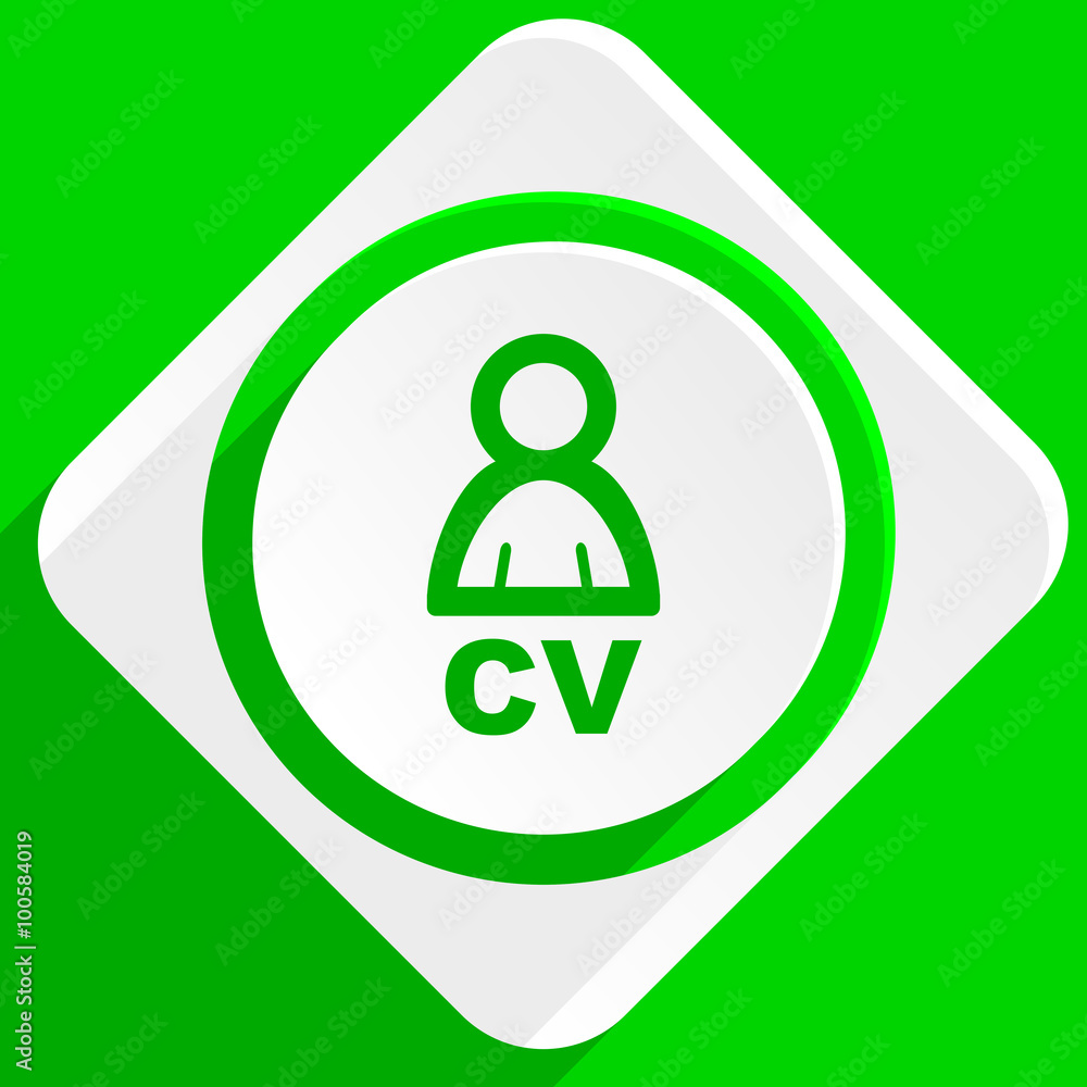 cv green flat icon cv green flat icon