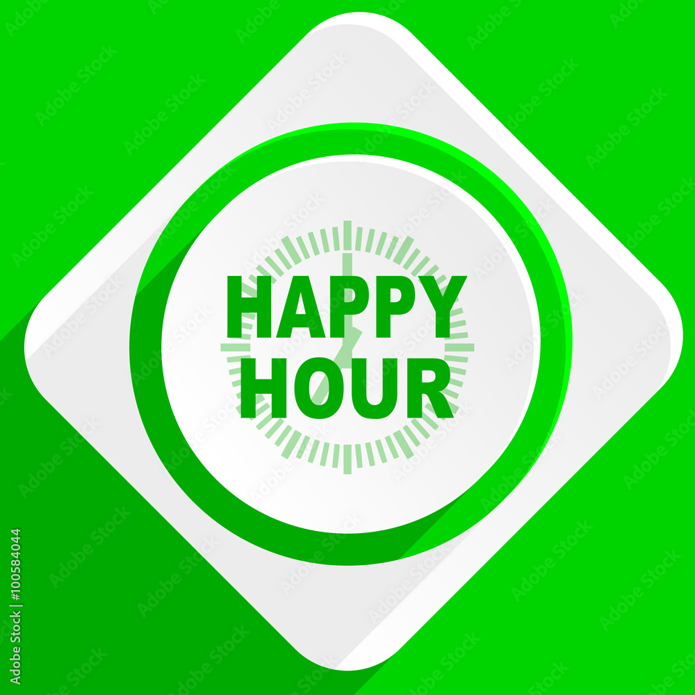happy hour green flat icon happy hour green flat icon