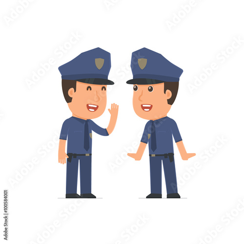 Cunning Character Officer gossiping and telling secret to his fr