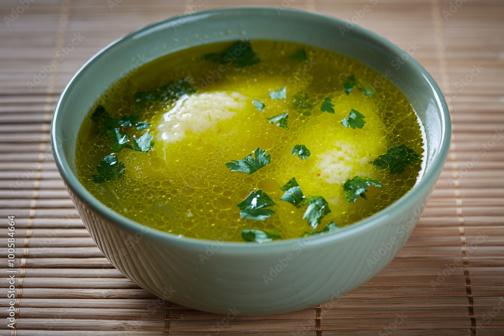 Semolina dumplings soup Semolina dumplings soup