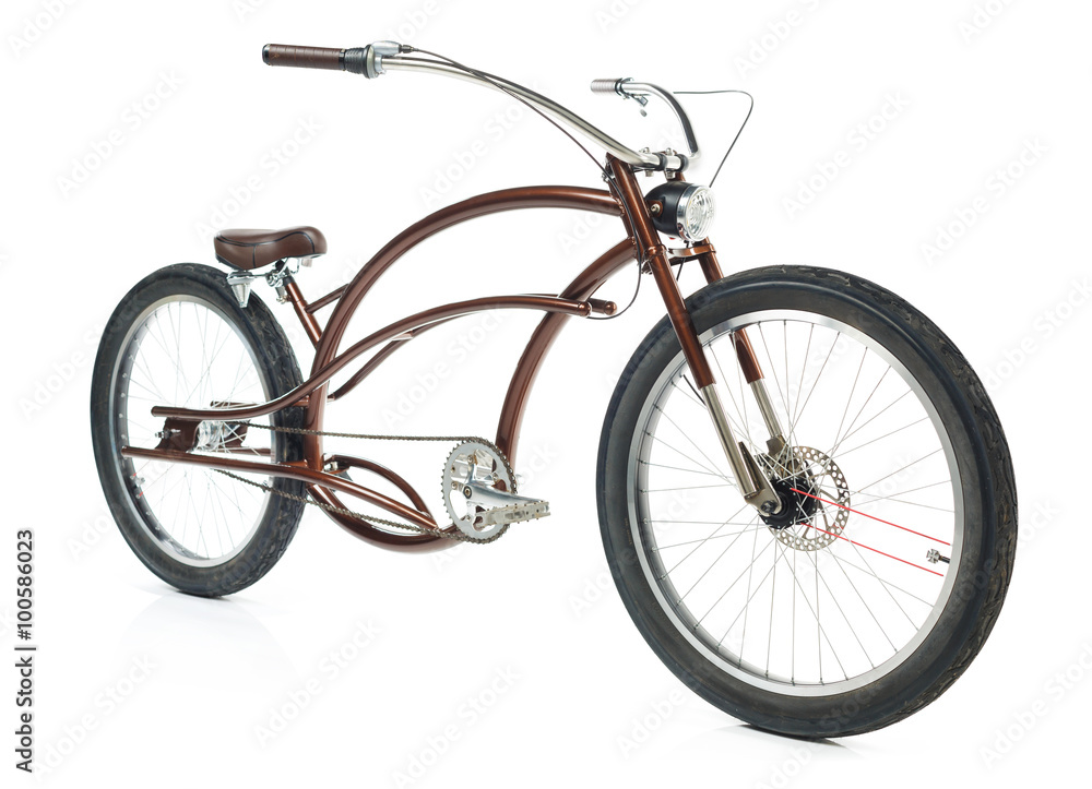 Retro styled bicycle isolated on a white
