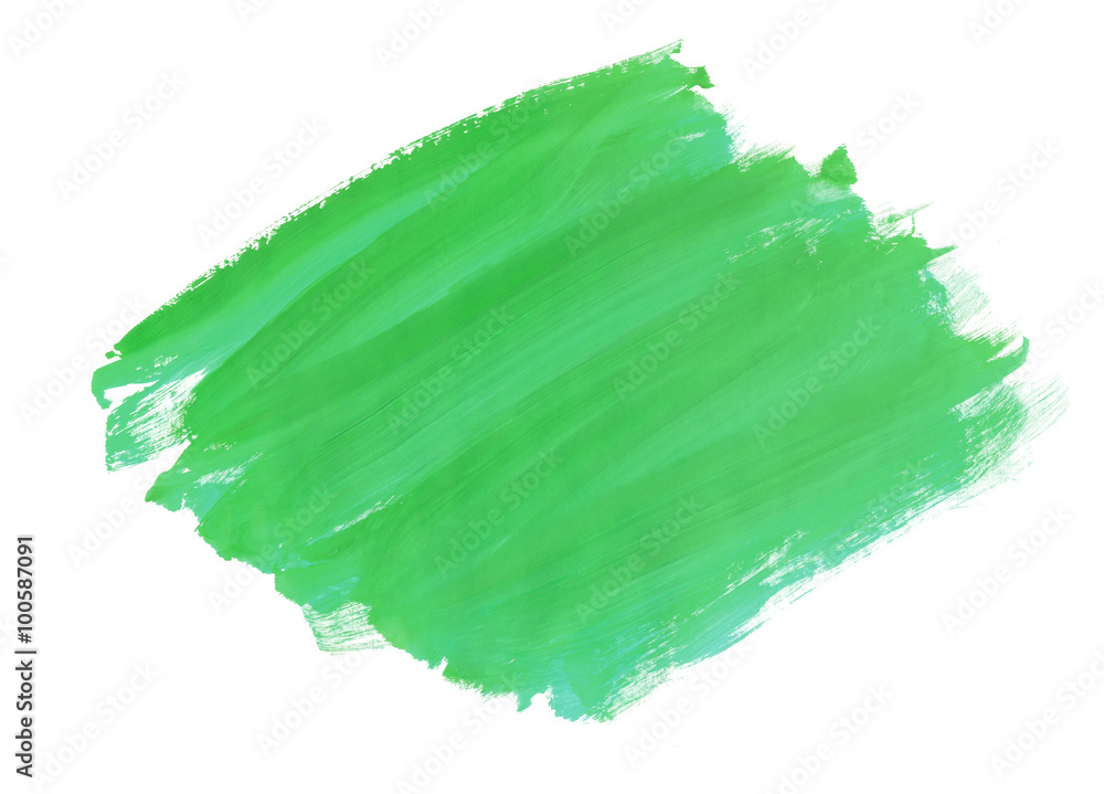 A fragment of the green background painted with gouache