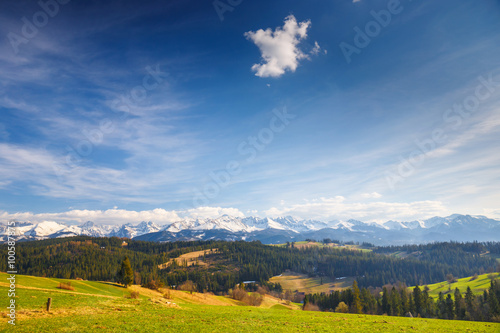 Panorama of the High Tatra Mountains, Gliczarow, Poland © dziewul
