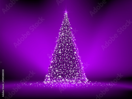 Abstract purple christmas tree on purple. EPS 8
