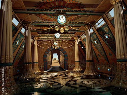 Ancient Temple Interior, 3d CG