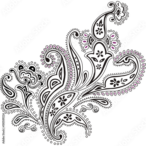 Paisley mehndi vector floral design