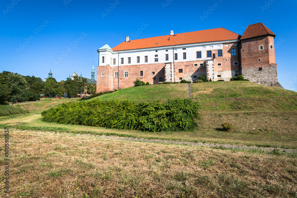 Old castle from 14th century in Sandomierz is located by Vistula