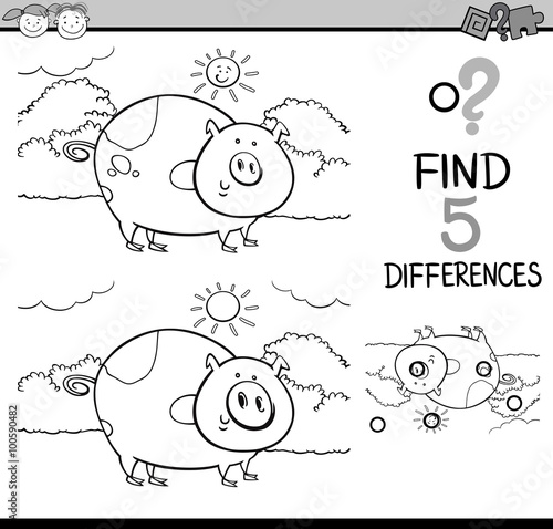 differences task coloring book