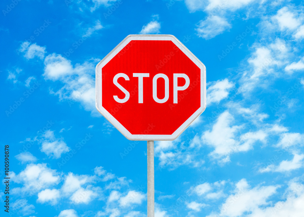 Stop sign against blue sky background 1 Stop sign against blue sky background 1