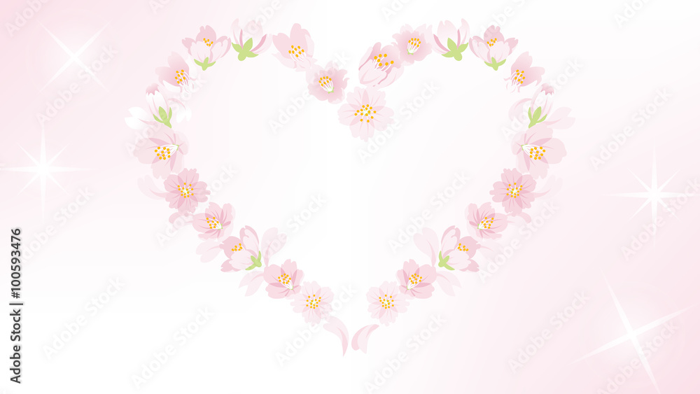 Cherry Blossom heart shape frame Cherry Blossom heart shape frame
