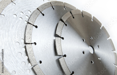 Cutting disk with diamonds - Diamond disc for concrete on the white background
