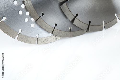 Cutting disk with diamonds - Diamond disc for concrete on the white background