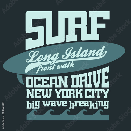 Surfing t-shirt graphic design