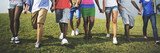 Group Casual People Walking Together Outdoors Concept