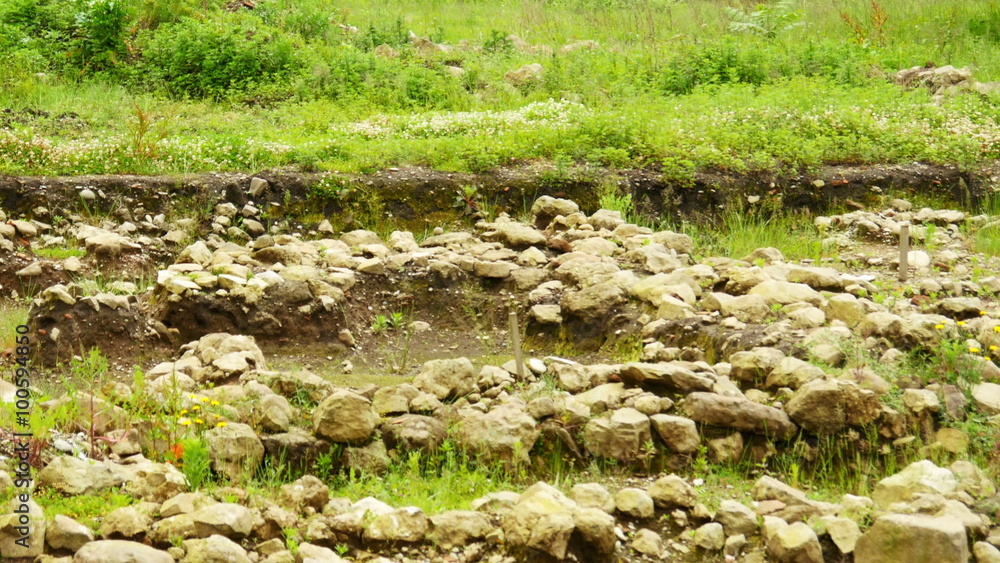 gonio fortress, batumi, georgia, walls fortification from roman castle time gonio fortress, batumi, georgia, walls fortification from roman castle time