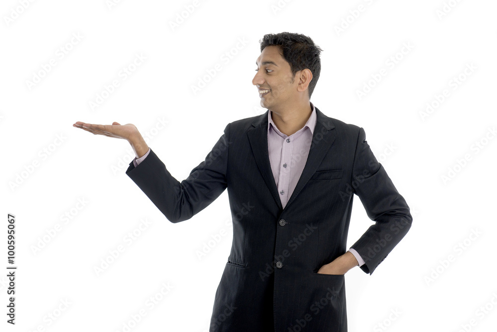 indian male with hand for product indian male with hand for product